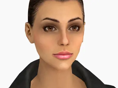 Gangster woman Rigged low poly female character Low-poly 3D model