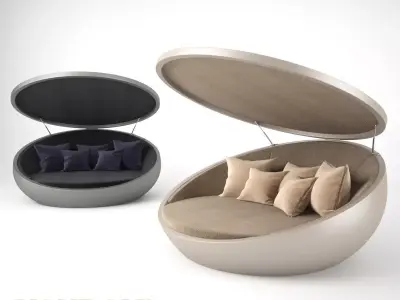 Vondom ULM Daybed with Parasol 3D model