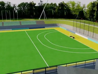 Sydney Olympic Park Hockey Centre Low-poly 3D model