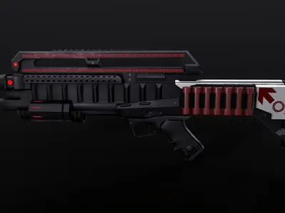 Sci-Fi Weapon - Demon Hunter  Low-poly 3D model