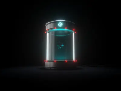 The Machine futuristic device with light 3D model