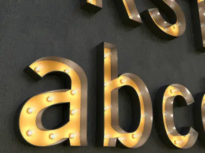 Light Bulbs Alphabet 3D model