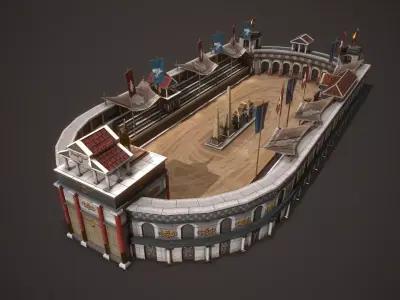 Roman Circus Maximus Hippodrome Low-poly 3D model