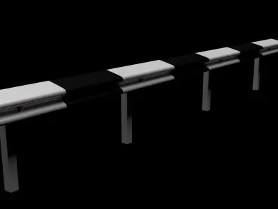 Crash Barrier Safety Fence 3D model