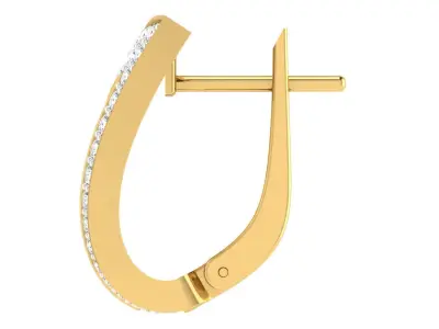 Light Weight Yellow Gold Diamond Earring EZ BI-55 3D print model