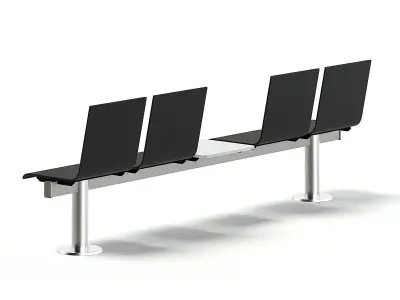 Black Waiting Chairs 3D model