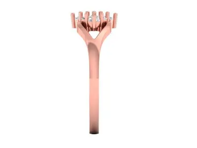 Solitaire Engagement Women Rings Tiny Ring 3D print model