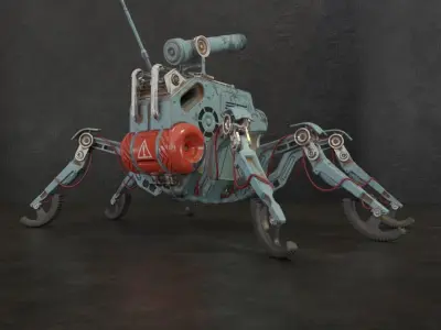 SpiderRobot Low-poly 3D model