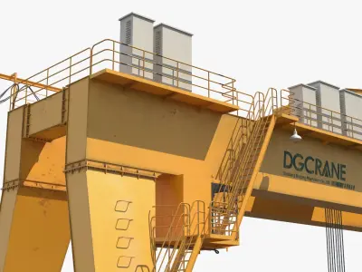  DGCRANE Double Girder Gantry Crane with Rails Yellow 