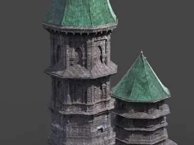 Germanic Medieval Tower 2 Designs 3D model