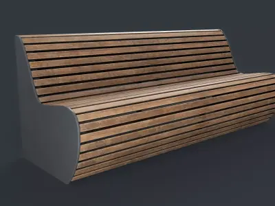 Modern Outdoor Bench 18 PBR Game Ready Low-poly 3D model