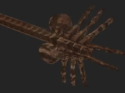 Alien Face Hugger Rigged Low-poly 3D model