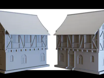 4 Medieval House- Base Meshes 3D model