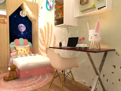 girl bedroom 3D model