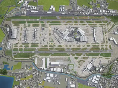 London Heathrow Airport - LHR Low-poly 3D model
