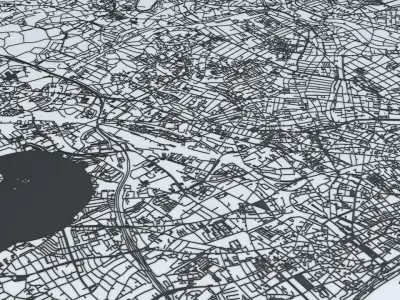 Hamburg Road Network and Streets 3D model