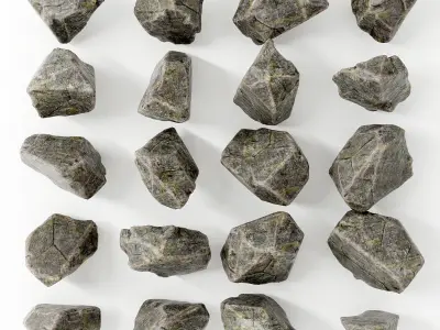 Rock splinter river stone 3D model