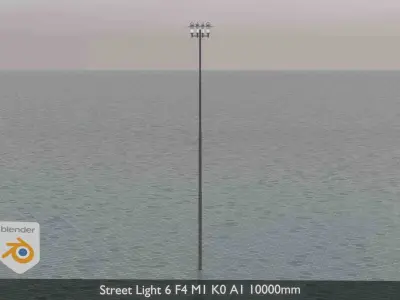 Street Light 6 F4 M1 K0 A1 10000mm Low-poly 3D model