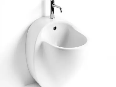 Modern White Urinal model pack Low-poly 3D model