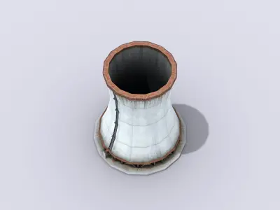 Big Wide Chimney Low-poly 3D model