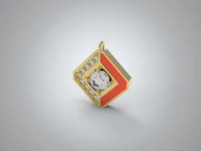Model 99 Galanterie De Love Necklace Diamond Enamel 3D print model
