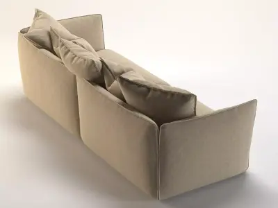 Blow sofa with pillows 3D model