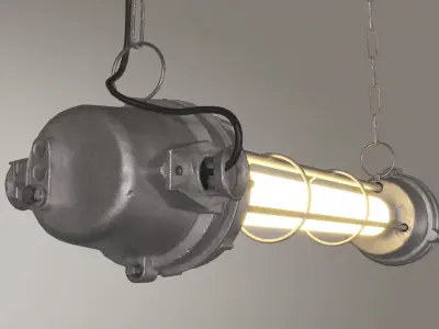 Industrial cylindrical lamp 3D model