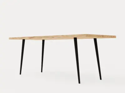 Club Dining table - Light wood Low-poly 3D model