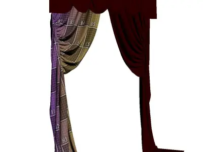 Double Curtain for two standard Windows 3D model