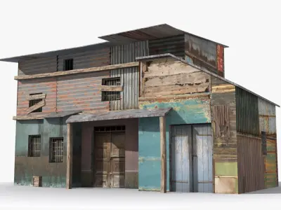 Slum x14 Low-poly 3D model
