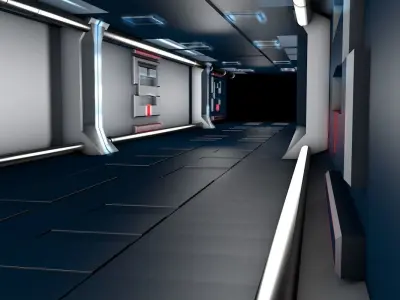 sci fi corridor 3D model get