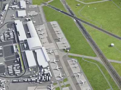 Cape Town Airport Low-poly 3D model