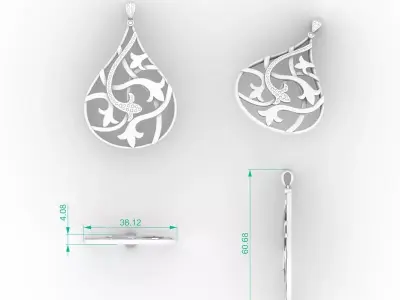 Exquisite Filigree Teardrop Pendant 3D print model