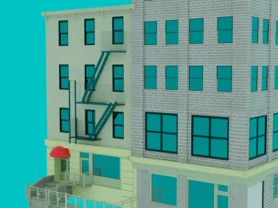 Apartament Exterior Low-poly 3D model