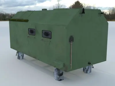 Truck bunker with ladder 3D model