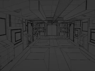 Sci-fi Spaceship Interior 3D model purchase