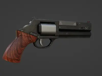 Scifi Revolver Low-poly 3D model