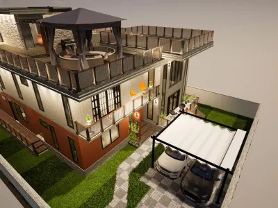Mansion Interior And Exterior 3D model