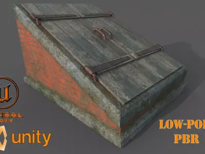 Cellar and Basement Entrance PBR Low-Poly Game Ready 3D Model Low-poly 3D model