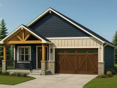 Modern 3-Bedroom Bungalow House 3D Model with Interior Exterior  3D model