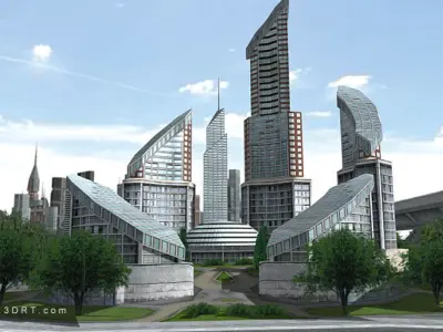 3DRT - Megacity Construction Kit Low-poly 3D model