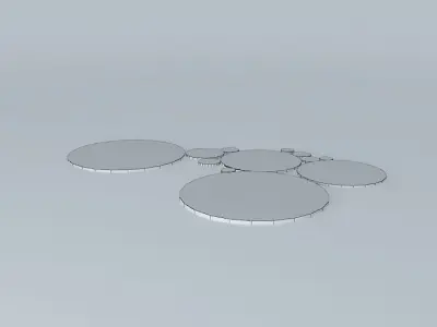 Plafon five bulbs 3D model