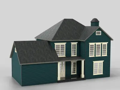 British House Design 16T3  Low-poly 3D model