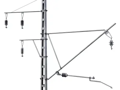 Railway contact network support 3D model