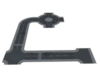 city road asset exta low poly Low-poly 3D model