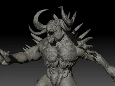 DemonBoss5 High Poly for 3d Print 3D print model