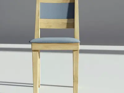 Light Wooden Fabric Sidechair 3D model