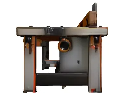 Industrial Wood Metal Workbench Low-poly 3D model