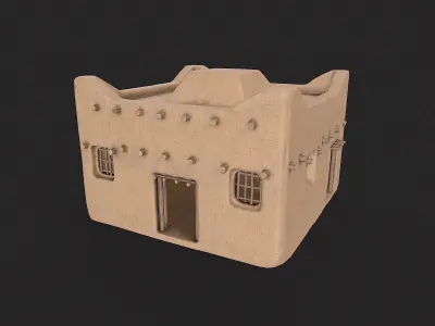 Egypt Desert Old Clay House Collection  Low-poly 3D model
