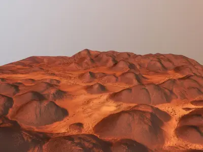 Mars Hills  Planet Mountain Terrain Landscape Desert PBR 05 Low-poly 3D model
